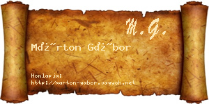 Márton Gábor névjegykártya